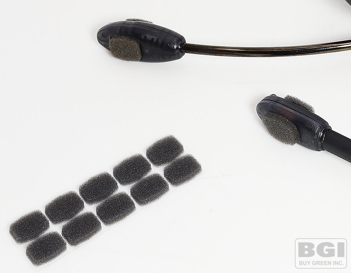 10X Microphone Sticky Sponge Windscreen For HME HS6000 HS6100 HS6200 HS6300 WH200, WH210, WH300, WH310, WH340 Intercom Headsets