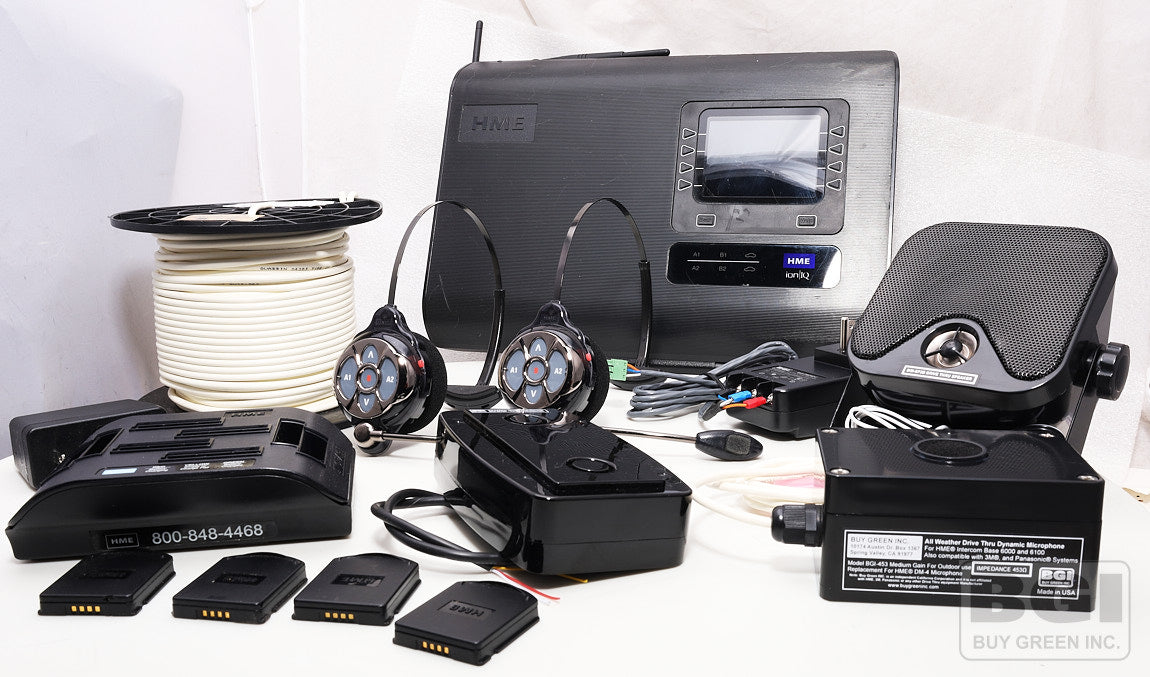 Complete HME ION IQ 6100 & 2x HS6300 Headset Wireless Fast Food Drive Thru Intercom System