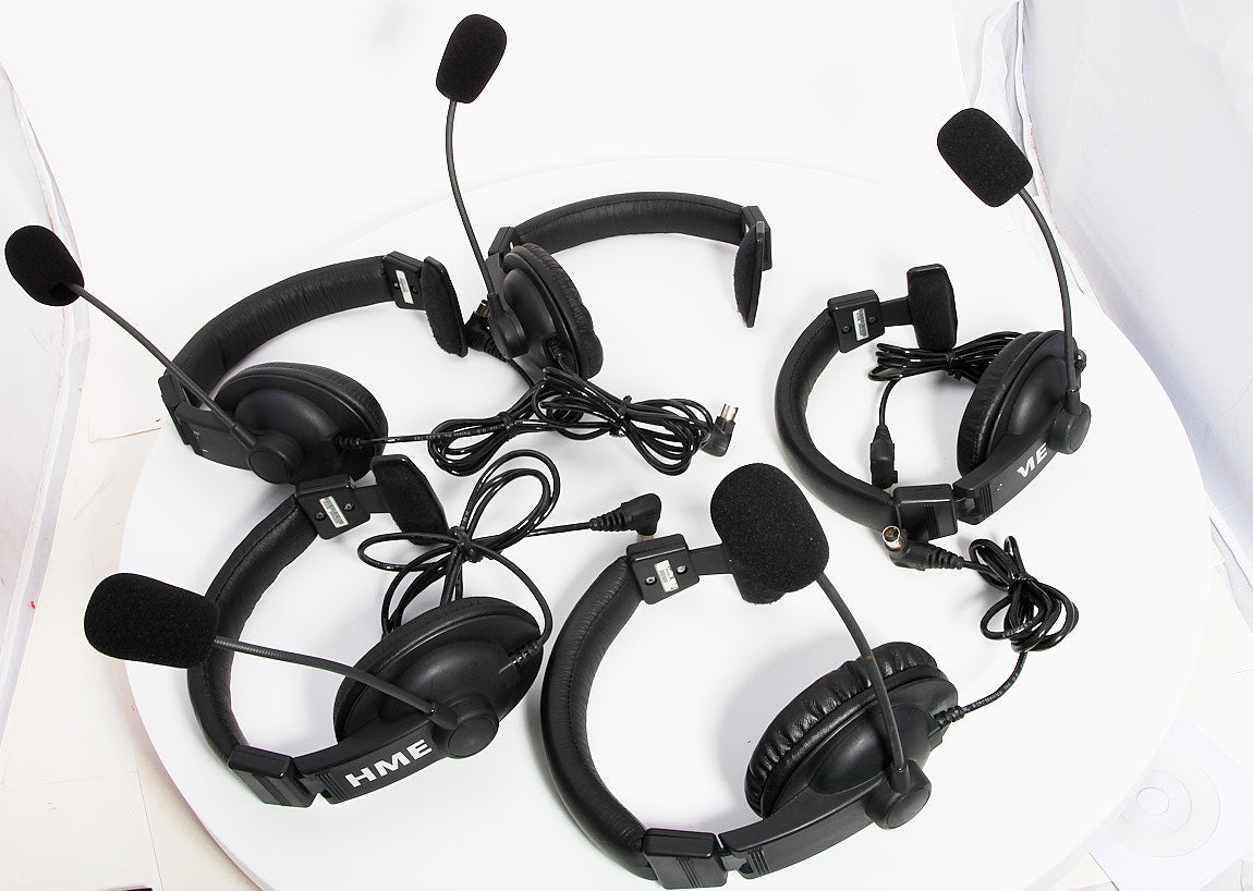 HME DX300 Video Production or Football Coach Intercom Base, 5 Headsets, 3 Beltpakcs, Charger