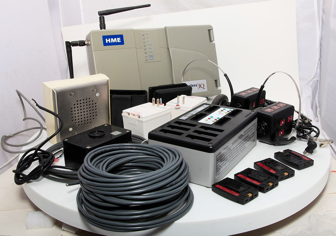 Fast Food Drive Thru Intercom HME Base6000 COM6000 Headsets Speaker Mic Battery Charger