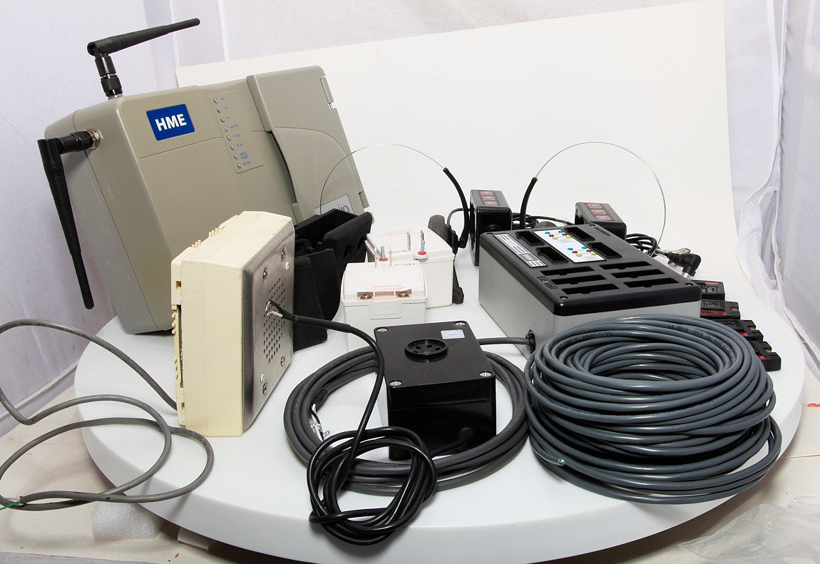 Fast Food Drive Thru Intercom HME Base6000 COM6000 Headsets Speaker Mic Battery Charger