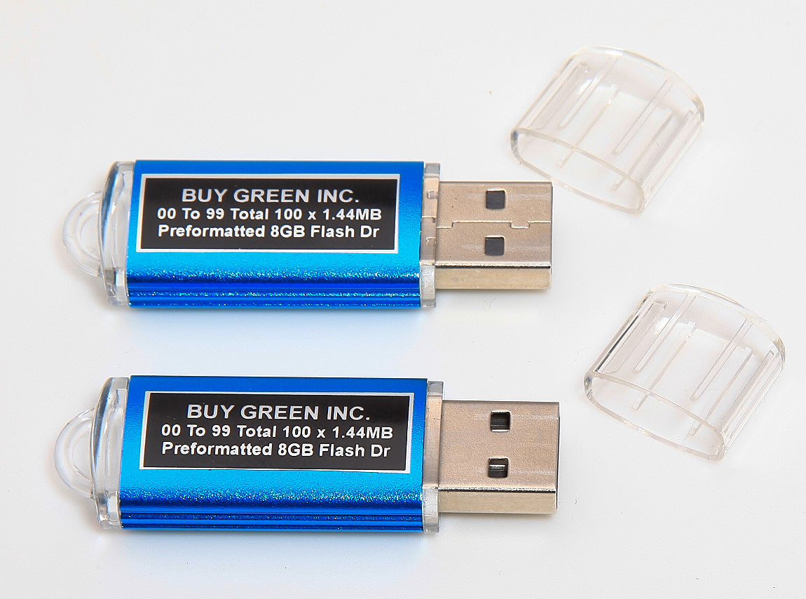 Lot of 2 Preformatted USB Flash Drives For Floppy Disk Emulator 00 to 99 Total 100X 1.44MB each