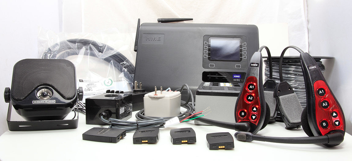 Complete HME ION IQ 6100 Dual Headset Fast-food Wireless Drive Thru Intercom System