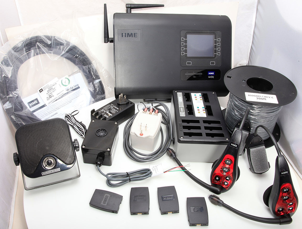 Complete HME ION IQ 6100 Dual Headset Fast-food Wireless Drive Thru Intercom System