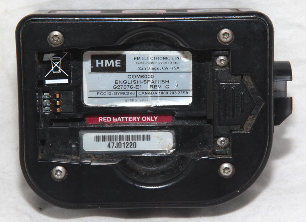 Used HME COM6000 Belt-Pack for Wireless Drive Thru Intercom For use with Base 6000 & 6100