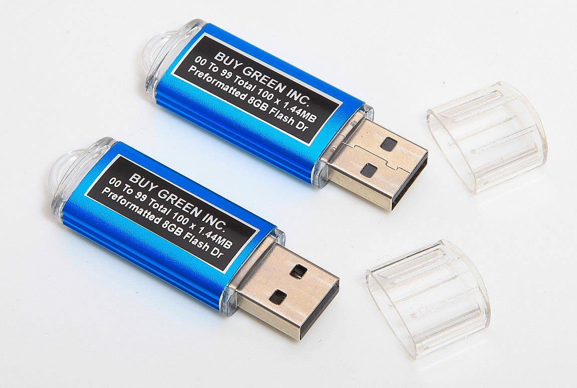 Lot of 2 Preformatted USB Flash Drives For Floppy Disk Emulator 00 to 99 Total 100X 1.44MB each