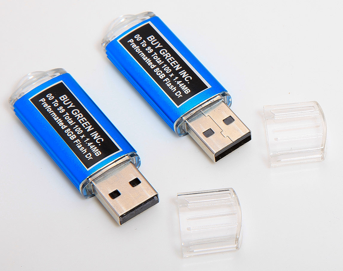 Lot of 2 Preformatted USB Flash Drives For Floppy Disk Emulator 00 to 99 Total 100X 1.44MB each