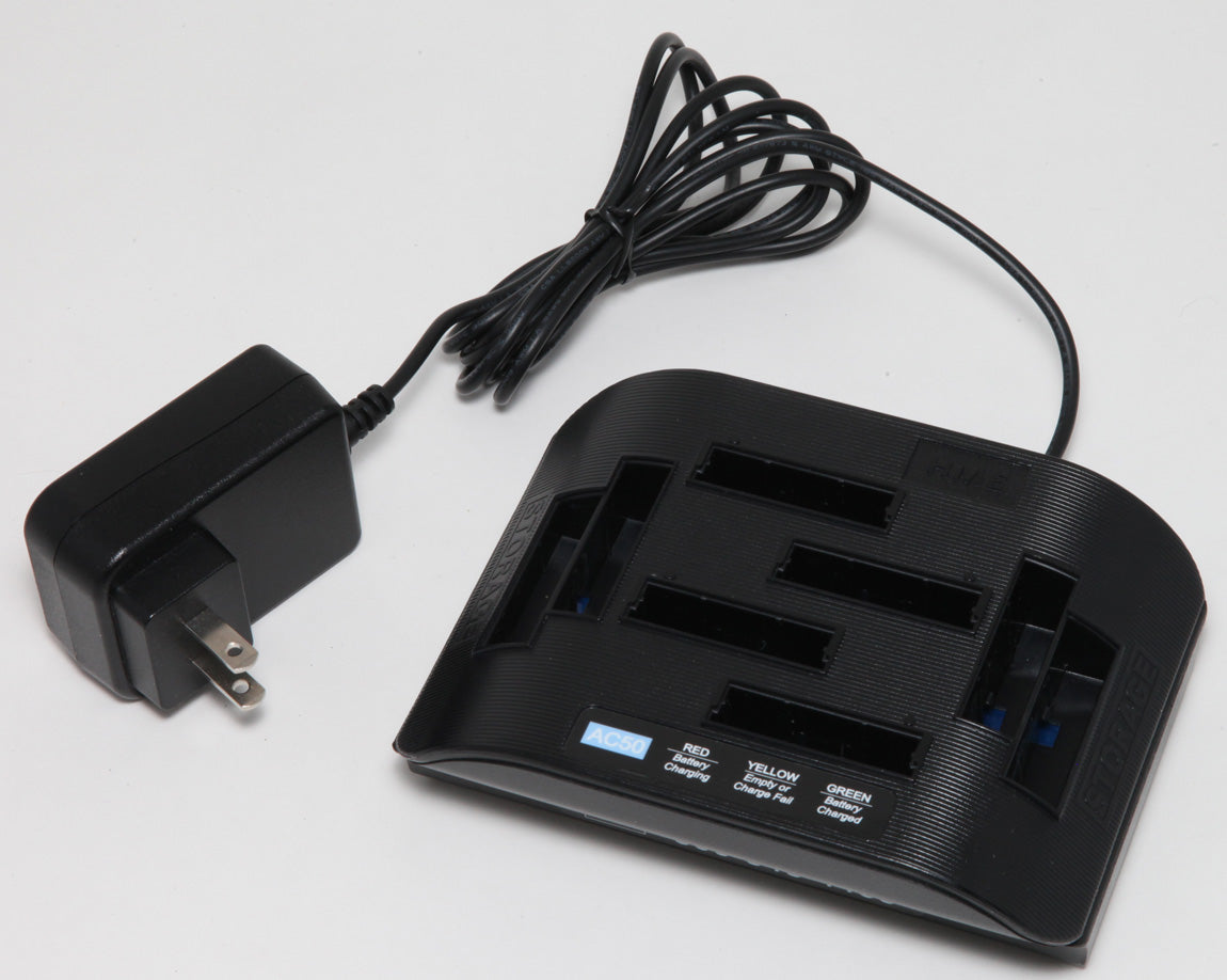 USED AC50 AC-50 4-Slot Battery Charger For HME HS6100 Drive Thru BAT50 Batteries