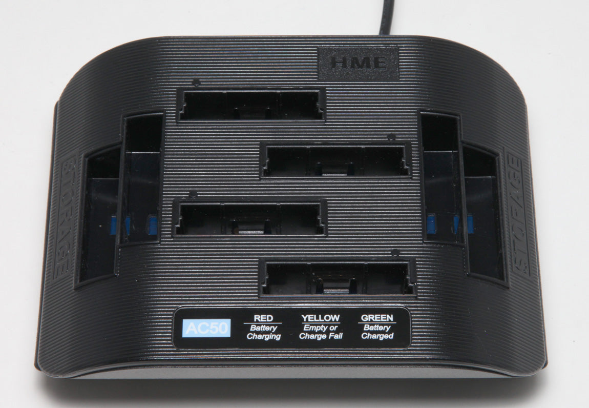 USED AC50 AC-50 4-Slot Battery Charger For HME HS6100 Drive Thru BAT50 Batteries