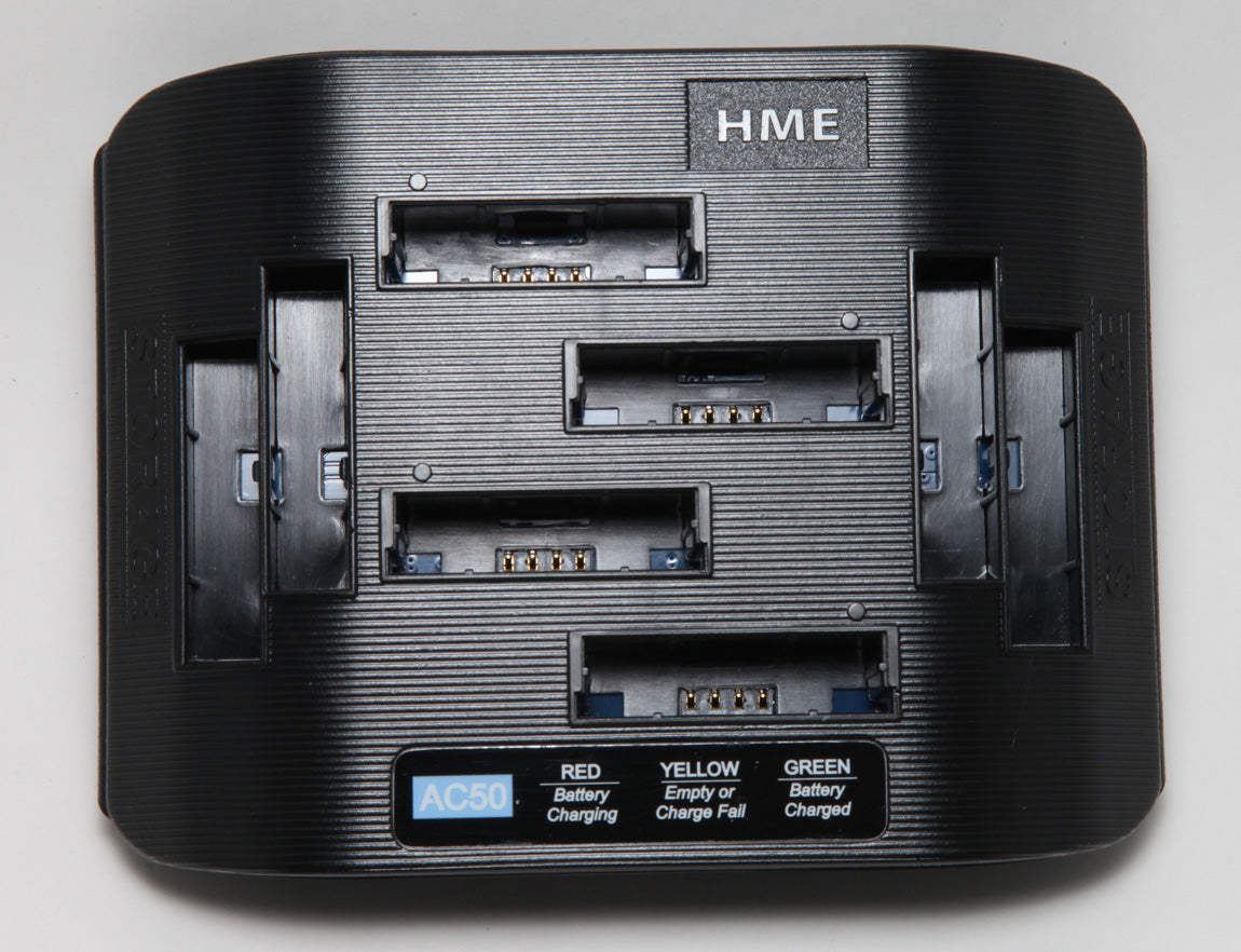 USED AC50 AC-50 4-Slot Battery Charger For HME HS6100 Drive Thru BAT50 Batteries